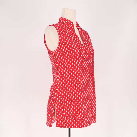 JUDE CONNALLY Keira Tunic Top Sleeveless Jude Cloth Red White Print Size XS - Picture 2 of 7